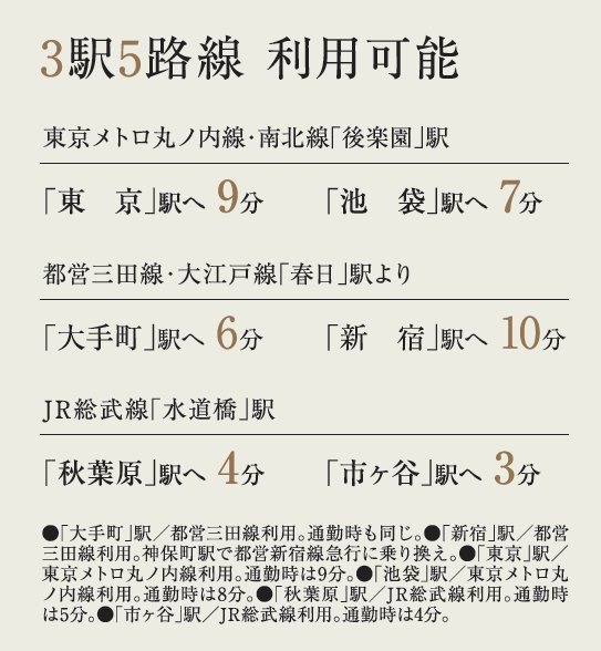 3駅5路線案内