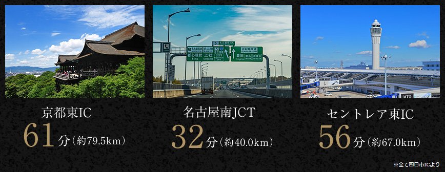 レジャーや旅行の幅も広がる快適なカーアクセス。