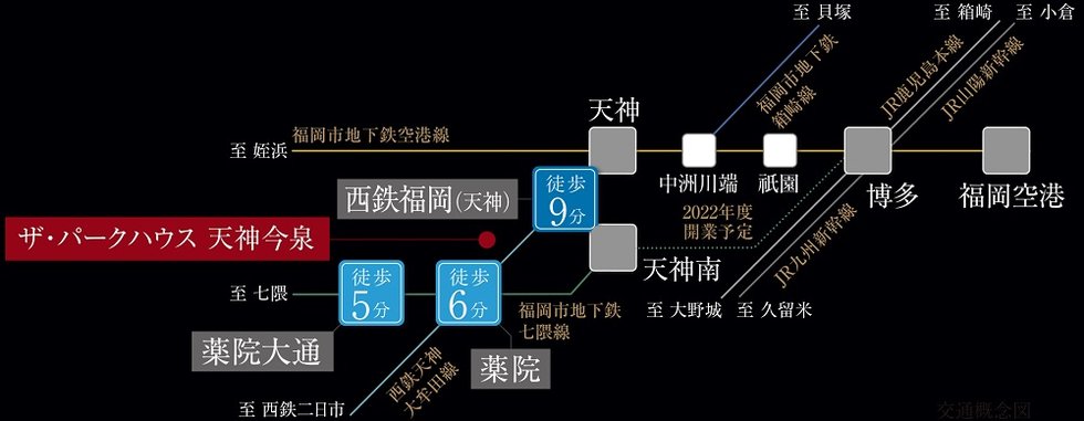 天神へ、博多へ、アクセス自由自在。今泉アドレスならではの魅力。