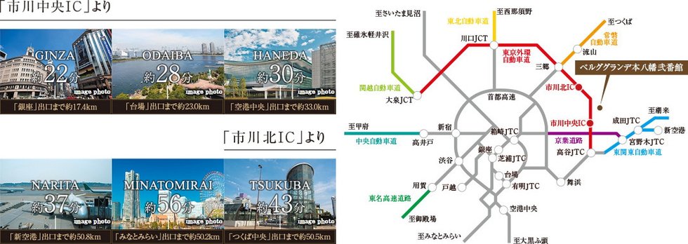 東京外環自動車道開通によりますます便利に。