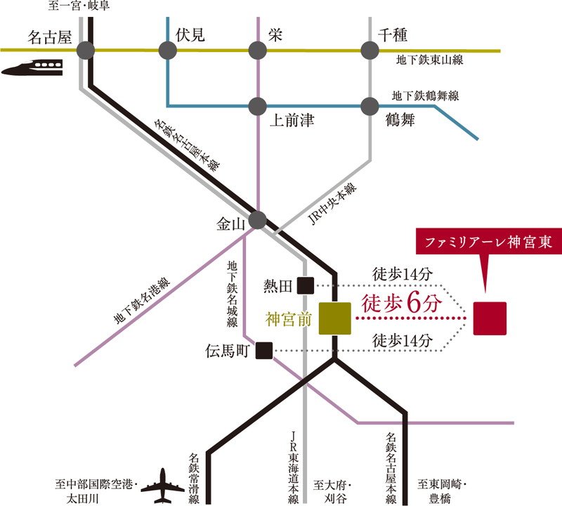3駅3路線が利用可能なマルチアクセス