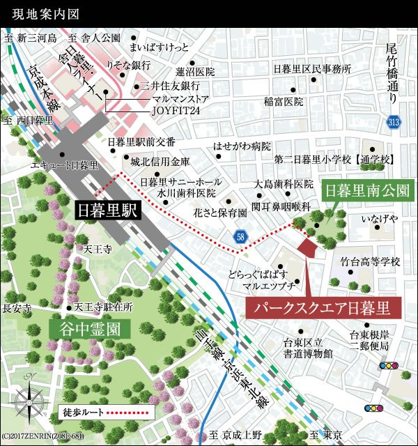 パークスクエア日暮里の地図印刷画面 アットホーム 新築マンション 分譲マンション購入情報 パークスクエア日暮里の地図印刷画面 アットホーム 新築マンション 分譲マンション購入情報