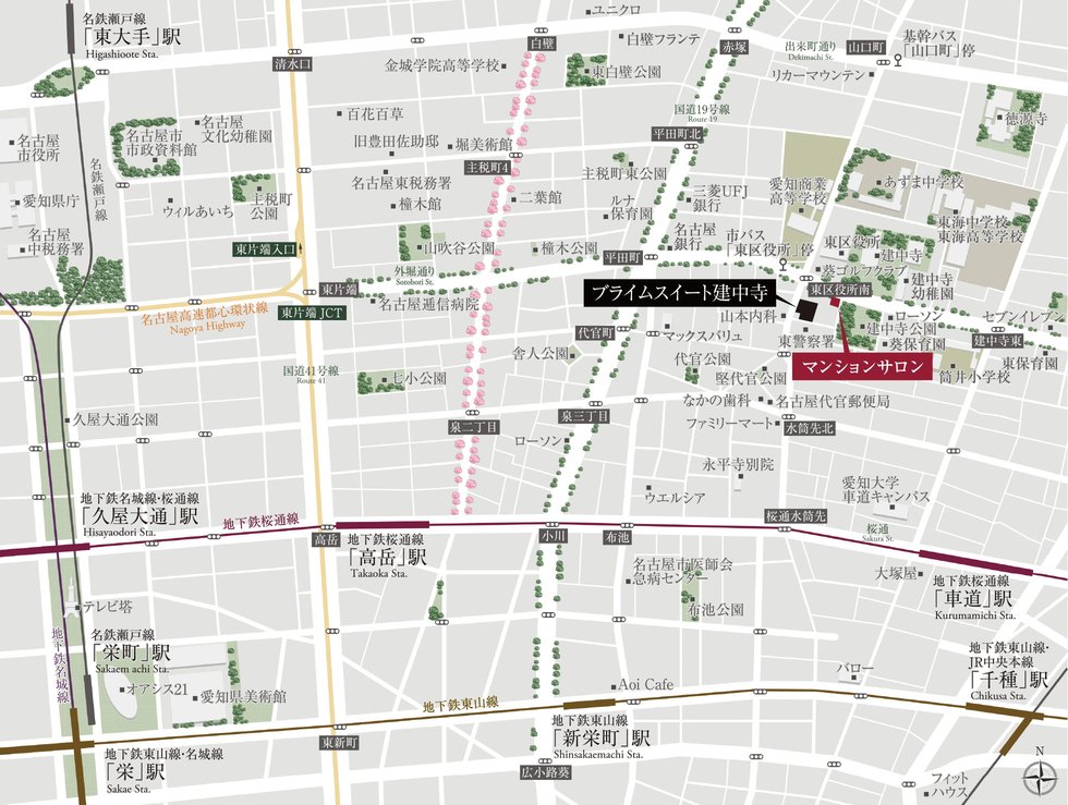 現地・マンションサロン案内図
