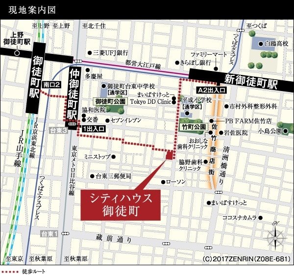 シティハウス御徒町の地図印刷画面 アットホーム 新築マンション 分譲マンション購入情報