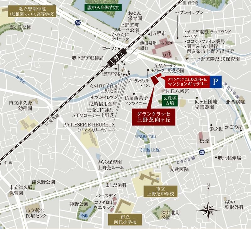 現地・マンションギャラリーご案内図