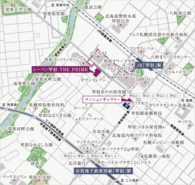 現地・マンションギャラリー案内図