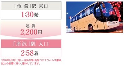 「池袋」駅 東口発の深夜バス
