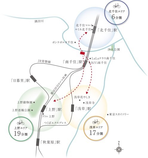 四季と文化を感じるエリアを生活のすぐそばに。
都心方面の様々な街へと軽快にアクセス可能
