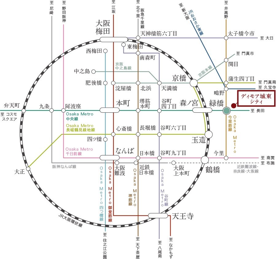 Osaka Metro中央線で、本町へダイレクト。今里筋線と2線2駅利用で広がるネットワーク。