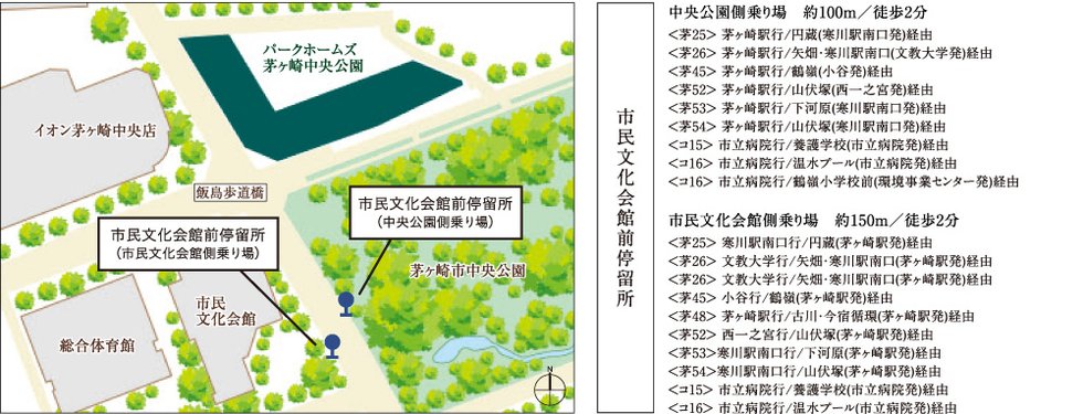 徒歩2分のバス停から、行動範囲はグンと広がる。