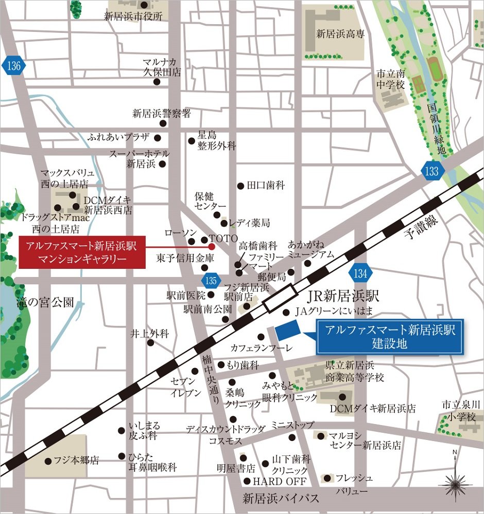現地・マンションギャラリー案内図
