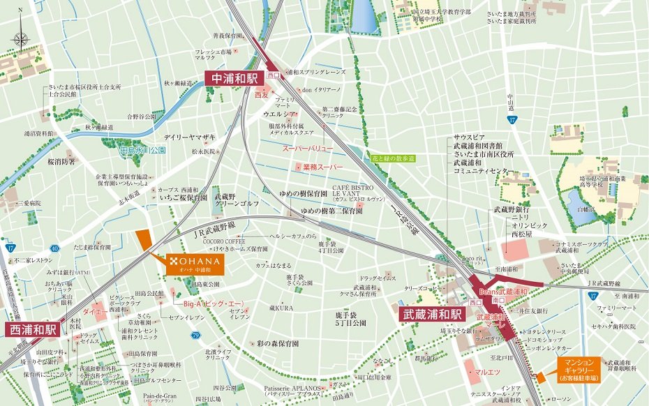 オハナ 中浦和の地図印刷画面【アットホーム】新築マンション・分譲 