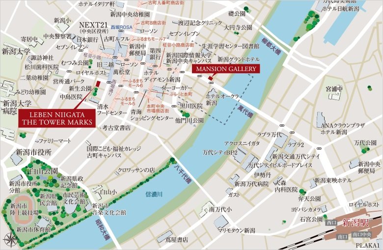 現地・マンションギャラリー案内図