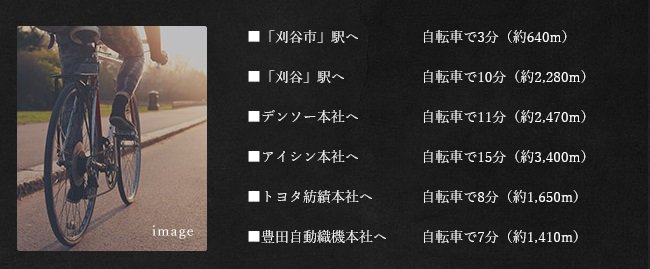自転車で軽快アクセス、お出かけもラクラク。