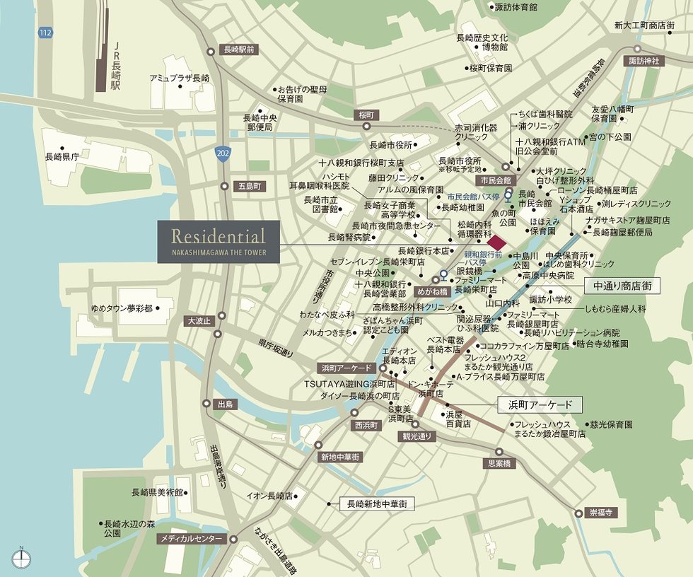 レジデンシャル中島川 The Towerの地図印刷画面 アットホーム 新築マンション 分譲マンション購入情報