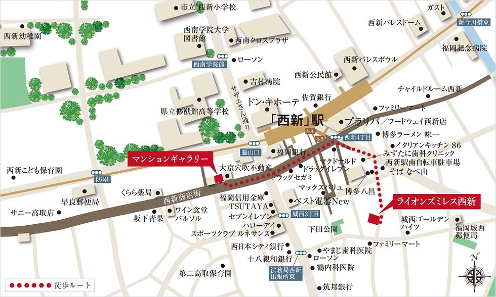 ライオンズミレス西新の地図印刷画面 アットホーム 新築マンション 分譲マンション購入情報 ライオンズミレス西新の地図印刷画面 アットホーム 新築マンション 分譲マンション購入情報