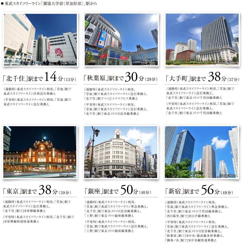 東武スカイツリーライン「獨協大学前〈草加松原〉」駅から