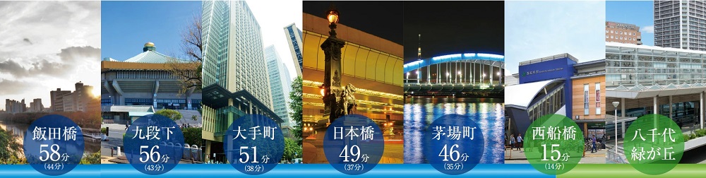 都心直結。東京メトロ東西線「大手町」駅へ直通51分。