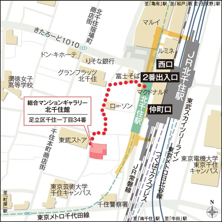 総合マンションギャラリー北千住館案内図