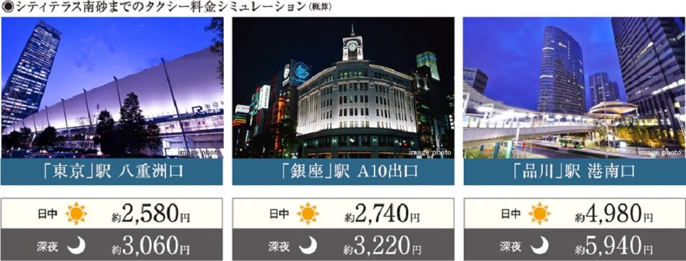 タクシー利用ができるのも、都心近接ならではのメリット。