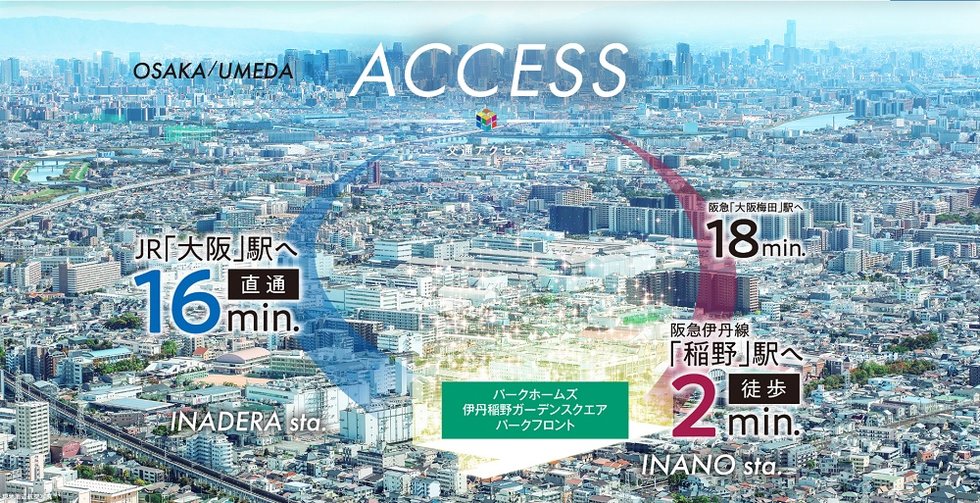 駅徒歩2分（約150ｍ）・JR大阪駅直通16分（14分）※2
2WAYアクセスで、都心へダイレクト
