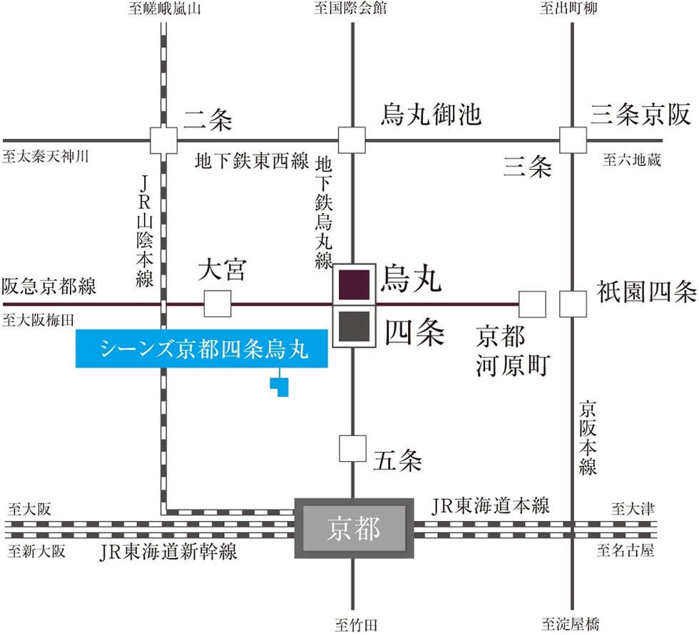 地下鉄＆阪急の2線3駅が徒歩圏に。
都心を縦横無尽に駆けられる機動力。