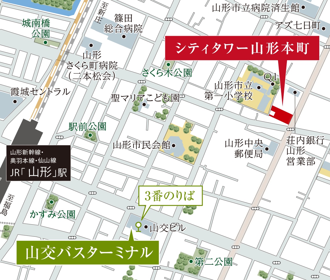 東北最大の都市・仙台へも
高速バス利用で自在にアクセス。