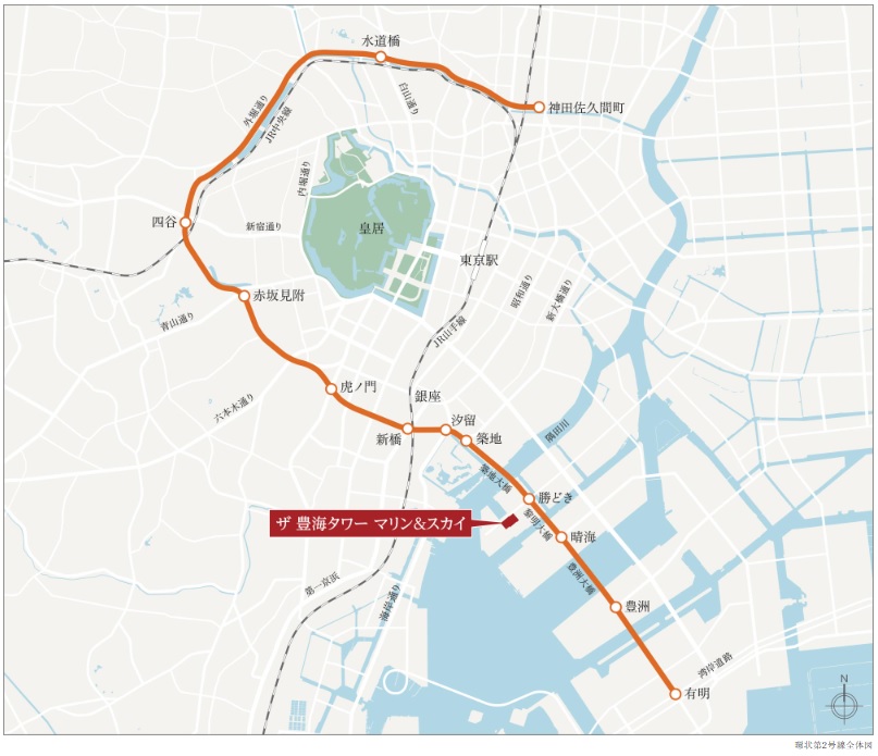 車なら環状2号線で、スムーズに都心へアプローチ。