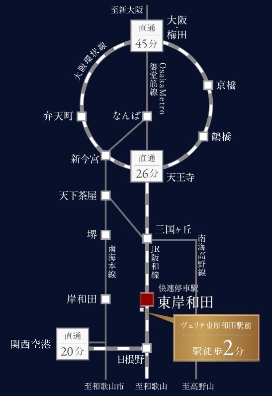 関西主要エリアへ
いつもの駅からダイレクトアクセス。
