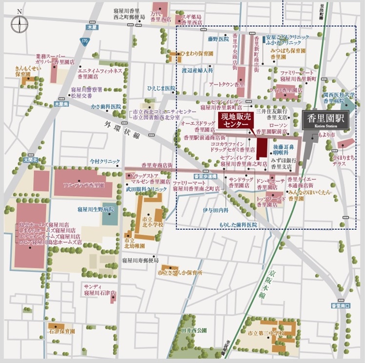 現地・モデルルーム案内図