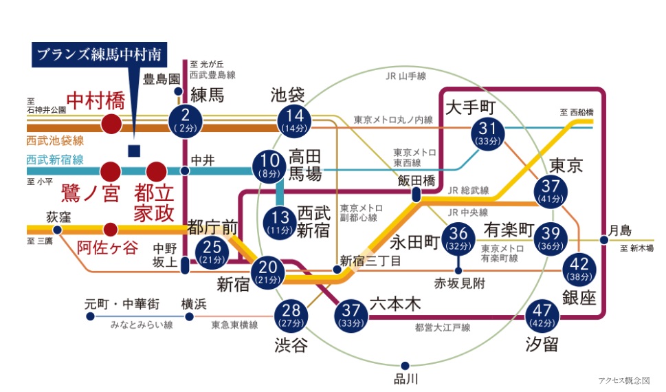 都心の主要拠点へ豊富なフットワーク。