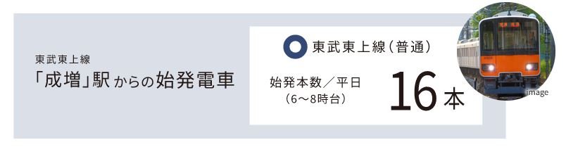 東武東上線「成増」駅ならではの始発で余裕の通勤。