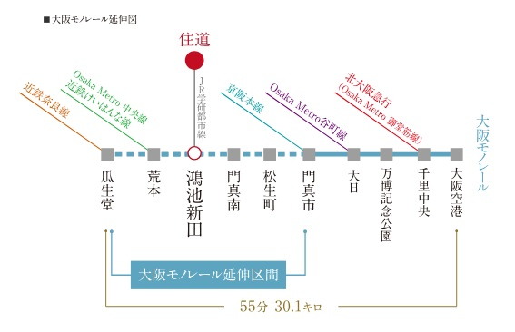 大阪モノレールの延伸路線2029年開業目標。JR「鴻池新田」駅から乗り継ぎが可能に。