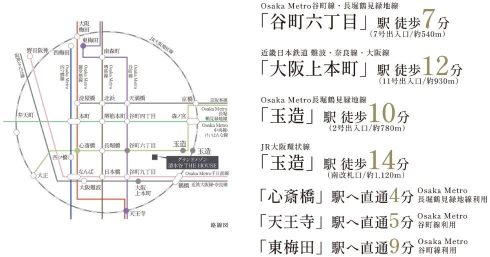 5線4駅が利用できる交通利便性の高いポジション。