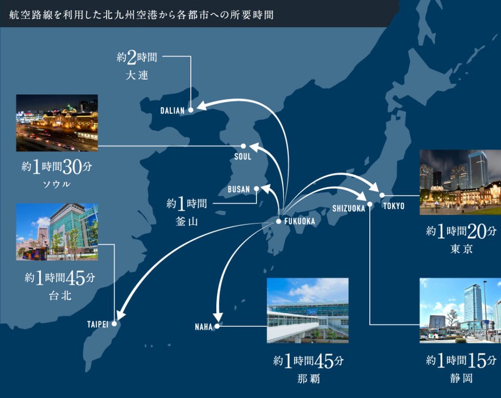 新幹線駅から徒歩7分。全国、海外へも一直線。