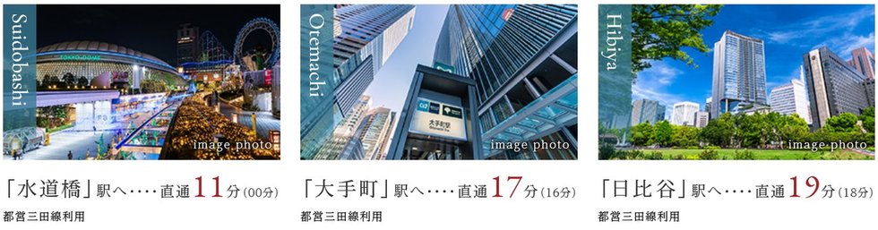 現地より徒歩7分／都営三田線「新板橋」駅発