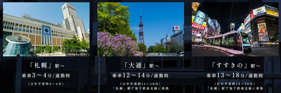 JR・地下鉄アクセス
徒歩2分のJR函館本線・千歳線
