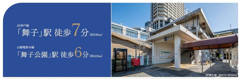 2駅2路線利用で神戸を自由自在に駆け抜ける。