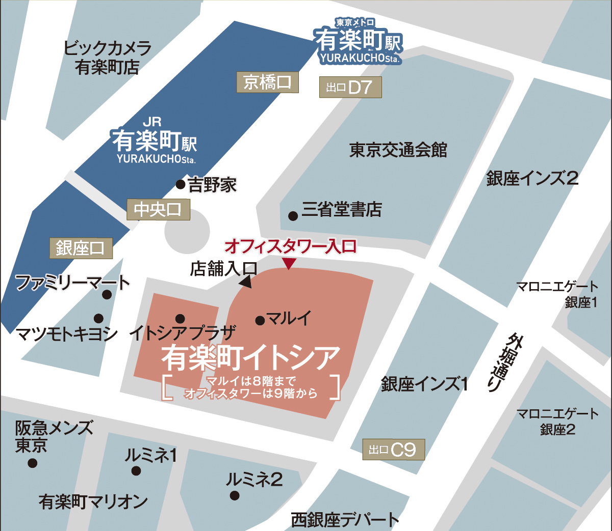 ギャラリークレヴィア 有楽町イトシア案内図