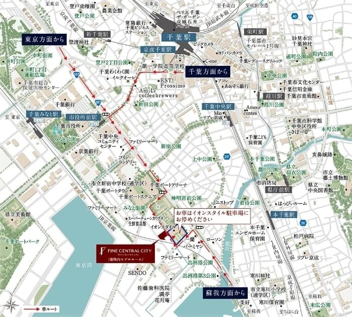 現地案内図（車ルート）