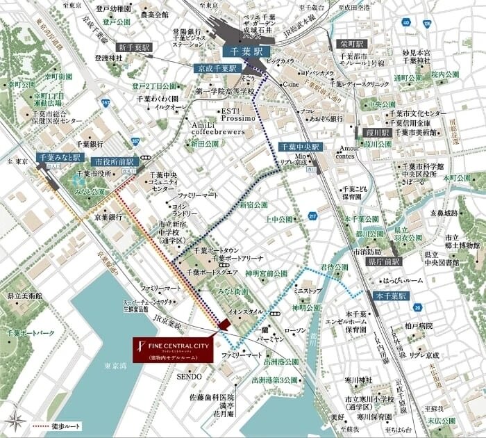 現地案内図（徒歩ルート）