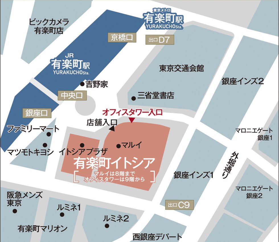 ギャラリークレヴィア 有楽町イトシア案内図