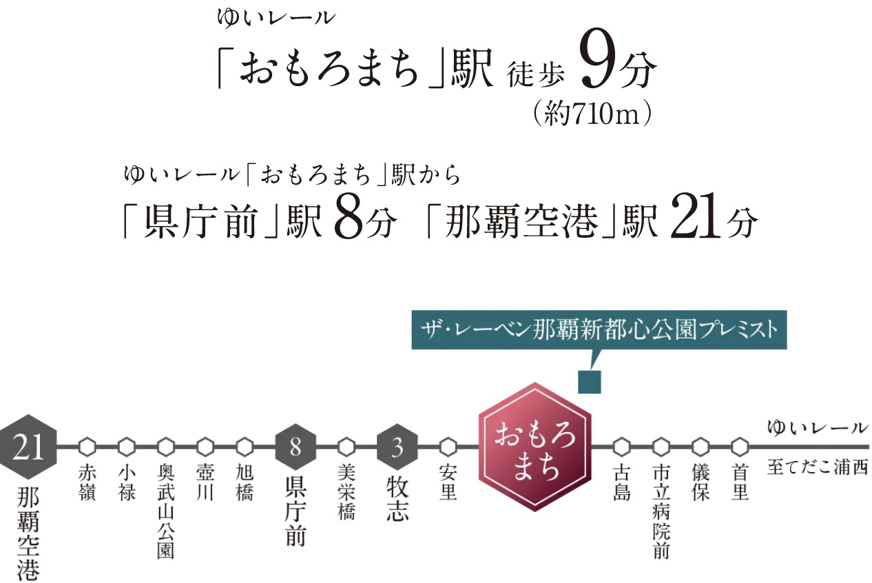 「ゆいレール」で空港や主要エリアへスムーズアクセス。