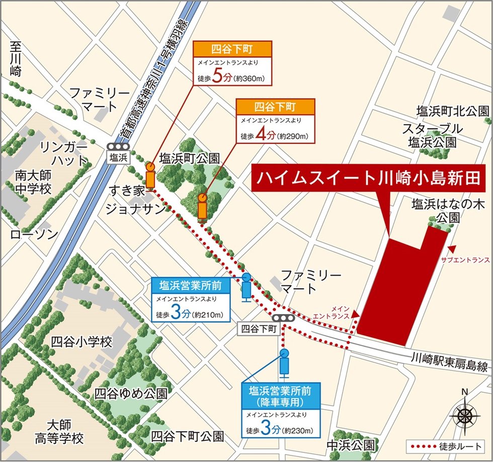 現地周辺 バス停案内図