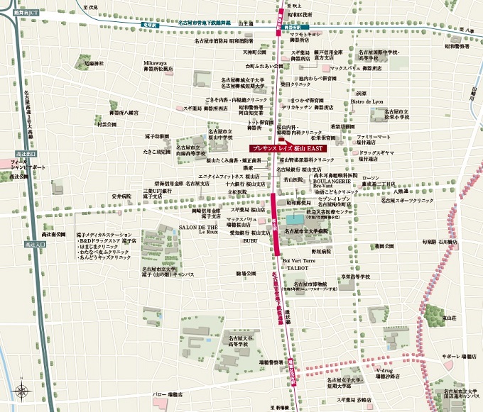 現地・マンションサロン案内図（EAST）
