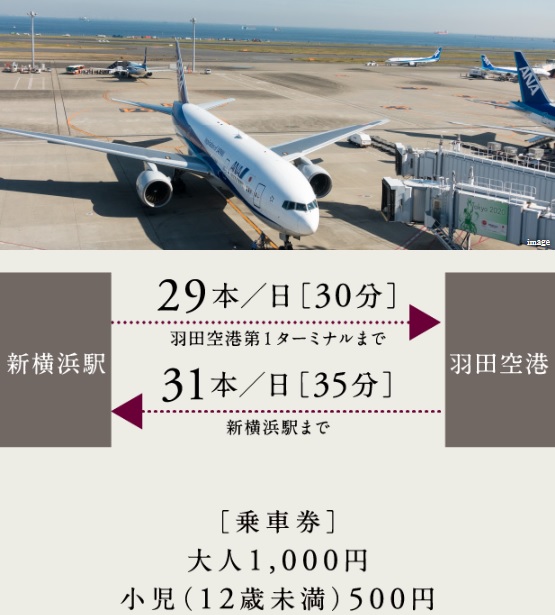「新横浜」駅よりリムジンバスで空港へのアクセスも快適。