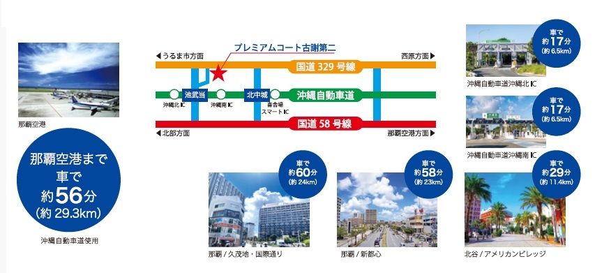 東西南北へスムーズアクセス～那覇空港まで約56分～