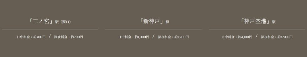 現地までのタクシー料金シミュレーション（概算）
