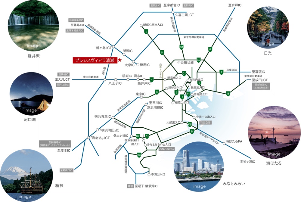 CAR ACCESS
「所沢IC」まで車で9分 （約6.0km）