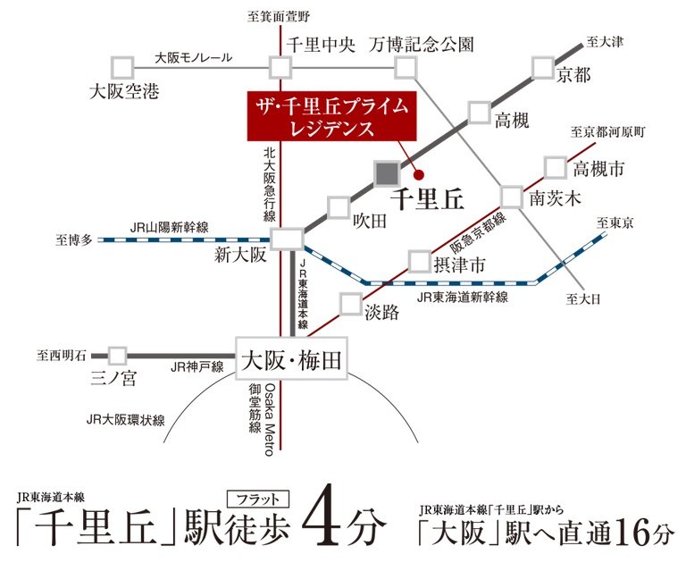 「千里丘」から都心部へ、日本各地へ。
JR京都線沿線の価値。
